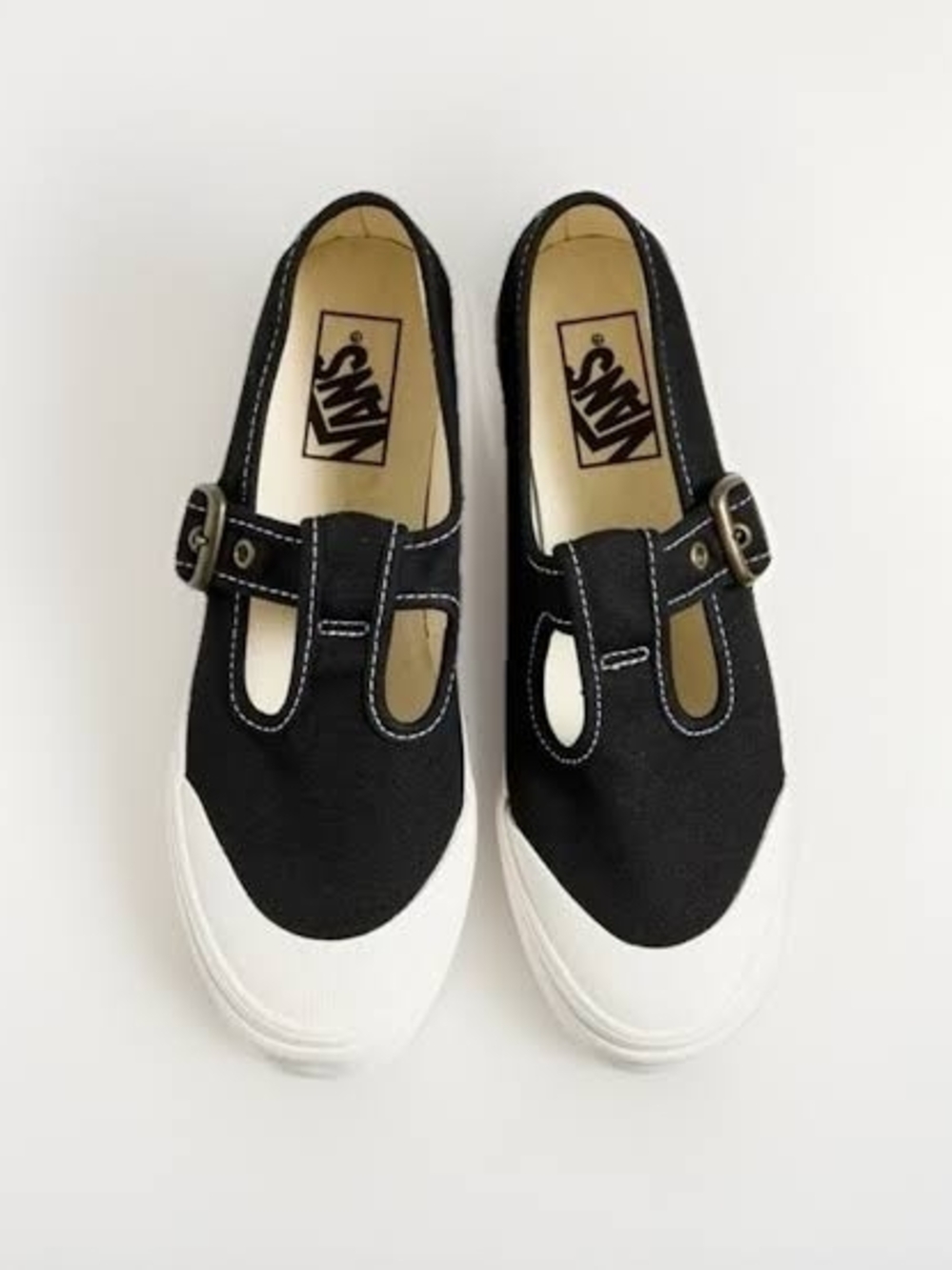 Vans Style 93 Black and White Mary Jane Buckle Flats
